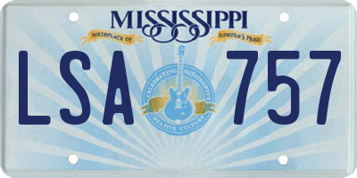 MS license plate LSA757