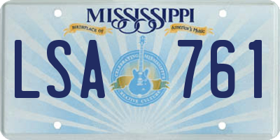 MS license plate LSA761