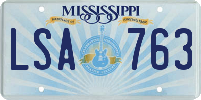 MS license plate LSA763