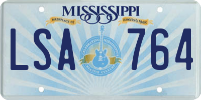 MS license plate LSA764