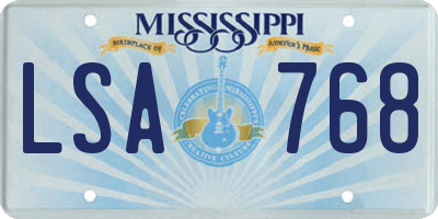 MS license plate LSA768