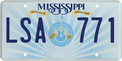 MS license plate LSA771