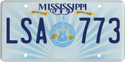 MS license plate LSA773
