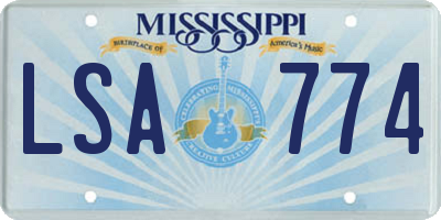 MS license plate LSA774