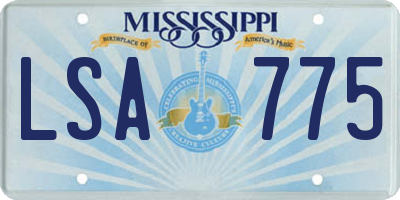 MS license plate LSA775