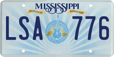 MS license plate LSA776