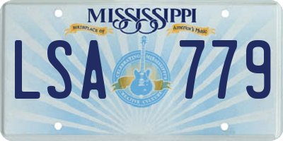 MS license plate LSA779