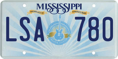 MS license plate LSA780