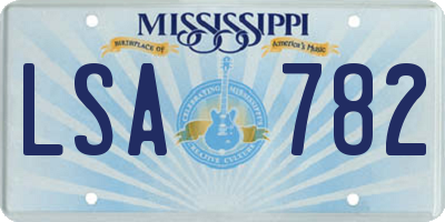 MS license plate LSA782