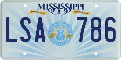 MS license plate LSA786