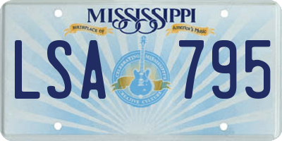 MS license plate LSA795