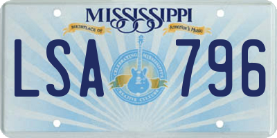 MS license plate LSA796