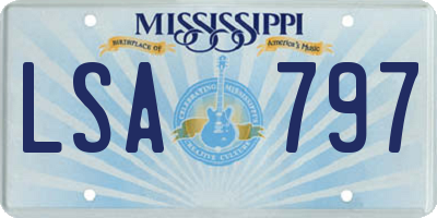 MS license plate LSA797
