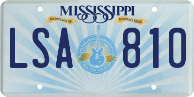 MS license plate LSA810