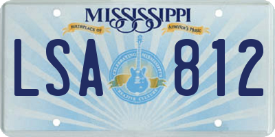 MS license plate LSA812