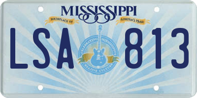 MS license plate LSA813