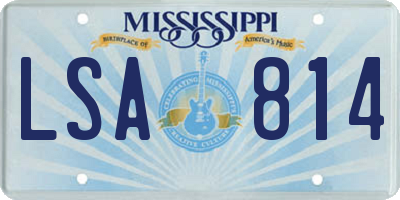 MS license plate LSA814