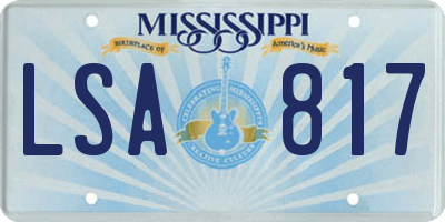 MS license plate LSA817