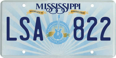 MS license plate LSA822