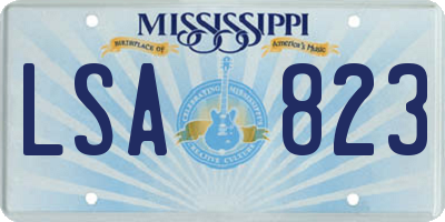 MS license plate LSA823