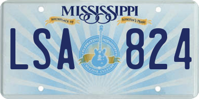 MS license plate LSA824
