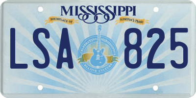 MS license plate LSA825