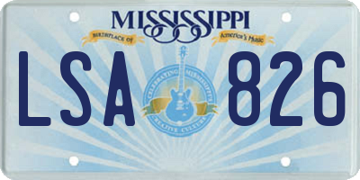 MS license plate LSA826