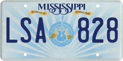 MS license plate LSA828