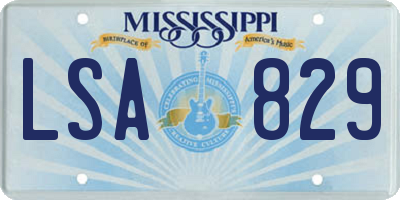 MS license plate LSA829