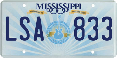 MS license plate LSA833