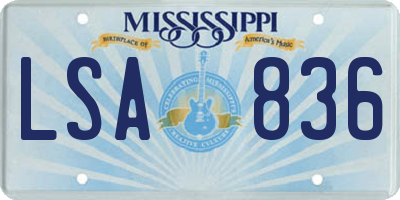 MS license plate LSA836