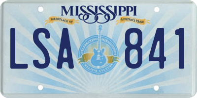 MS license plate LSA841