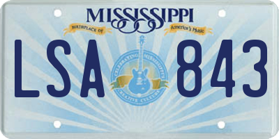 MS license plate LSA843