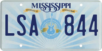 MS license plate LSA844