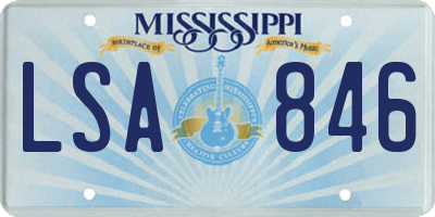 MS license plate LSA846