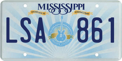 MS license plate LSA861
