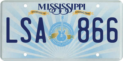 MS license plate LSA866