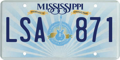 MS license plate LSA871