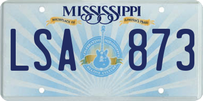MS license plate LSA873