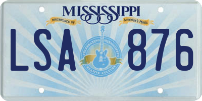 MS license plate LSA876