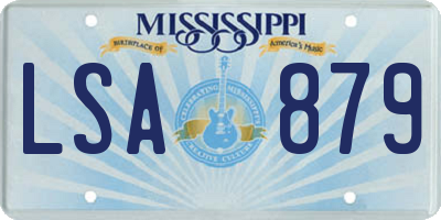 MS license plate LSA879