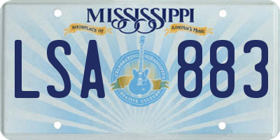 MS license plate LSA883