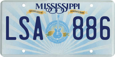 MS license plate LSA886