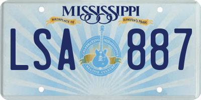 MS license plate LSA887