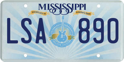 MS license plate LSA890
