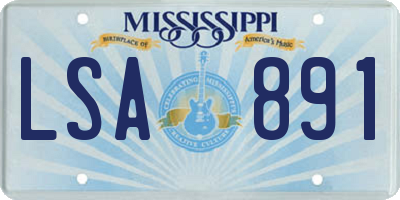 MS license plate LSA891