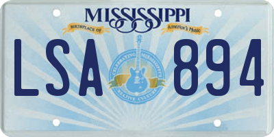 MS license plate LSA894