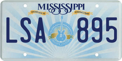 MS license plate LSA895