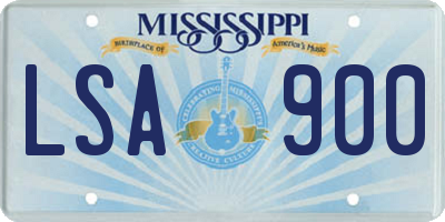 MS license plate LSA900