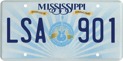 MS license plate LSA901